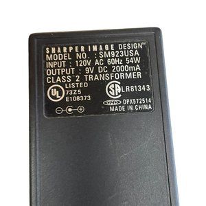 Sharper Image Design SM923USA Power Supply 9VDC 2000mA Tested